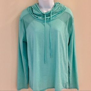 Zella top line pullover with cowl hood Large